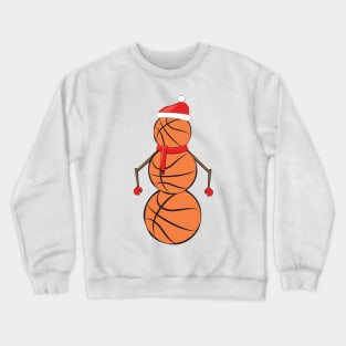 Funny Christmas Basketball Snowman Crewneck Sweatshirt